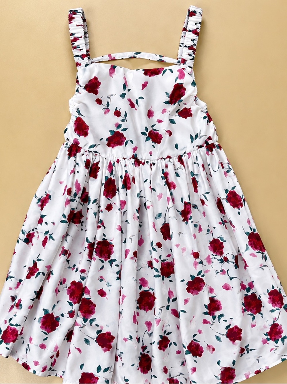 Dazy Kids Floral Dress Size 6Y White Rose Print